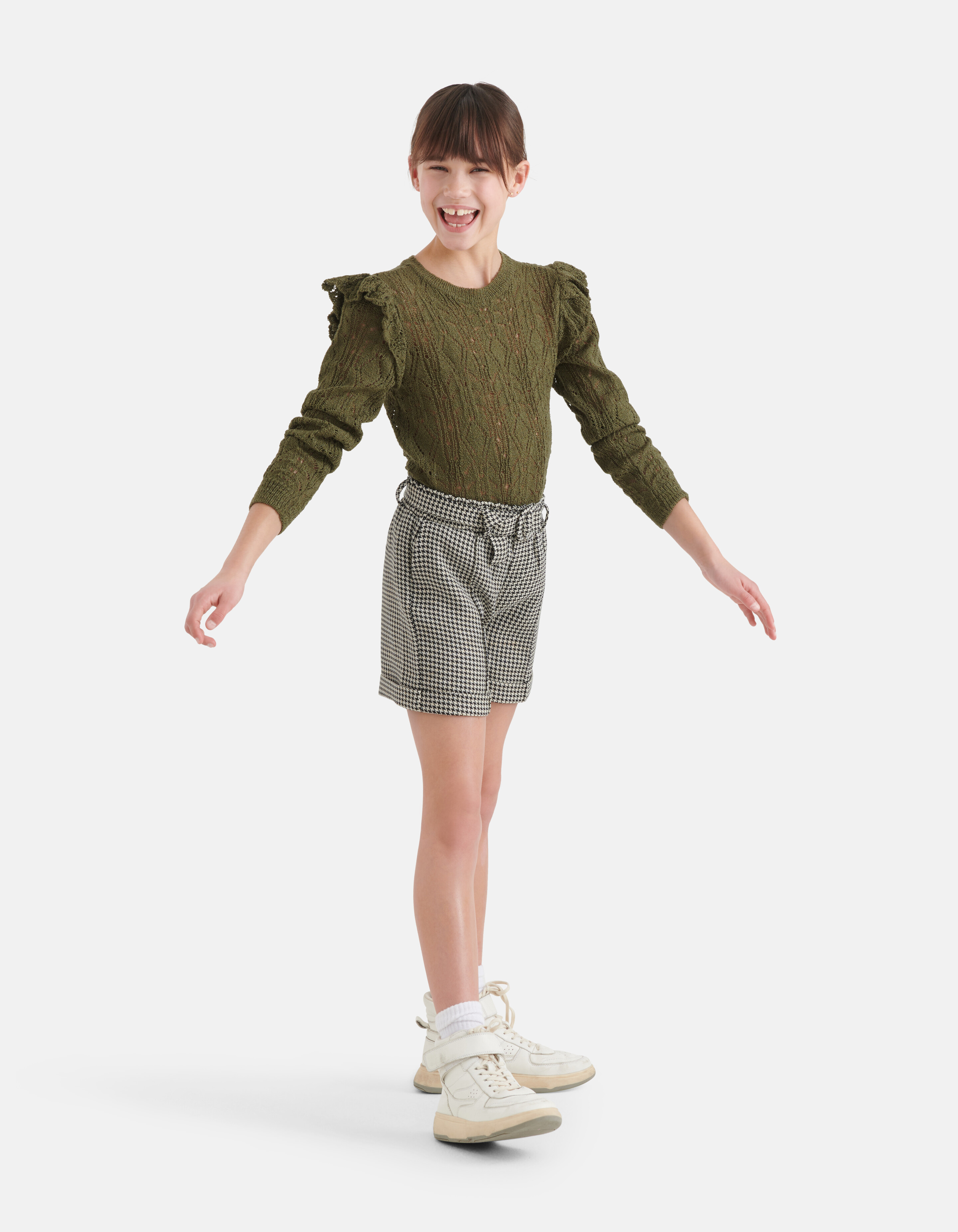 Ajour Top Donkergroen SHOEBY GIRLS
