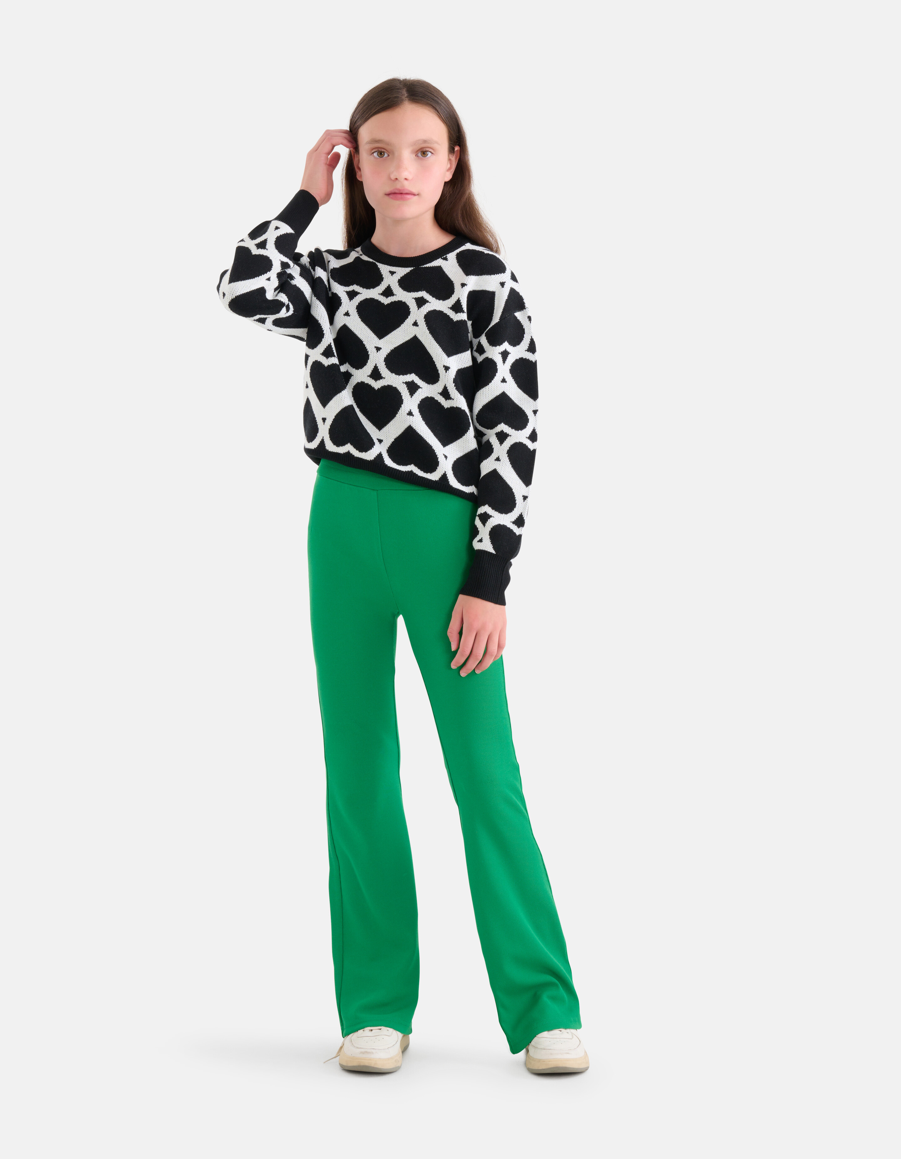 Rib Flared Legging Groen SHOEBY GIRLS