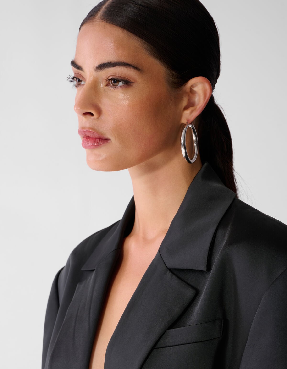 Oversized Satijnen Blazer Zwart SHOEBY WOMEN