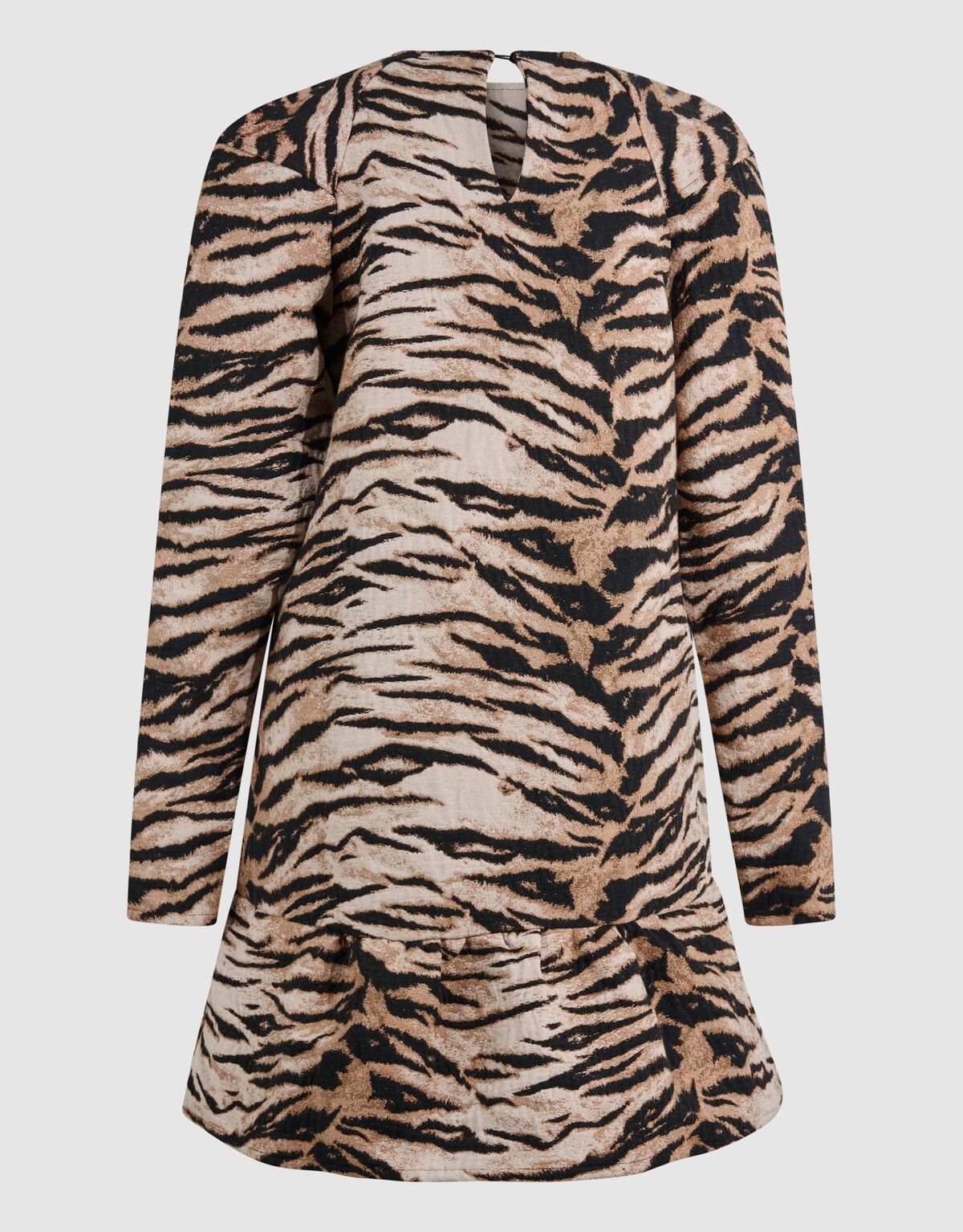 Jacquard Tiger Mini Jurk Lichtbruin SHOEBY WOMEN