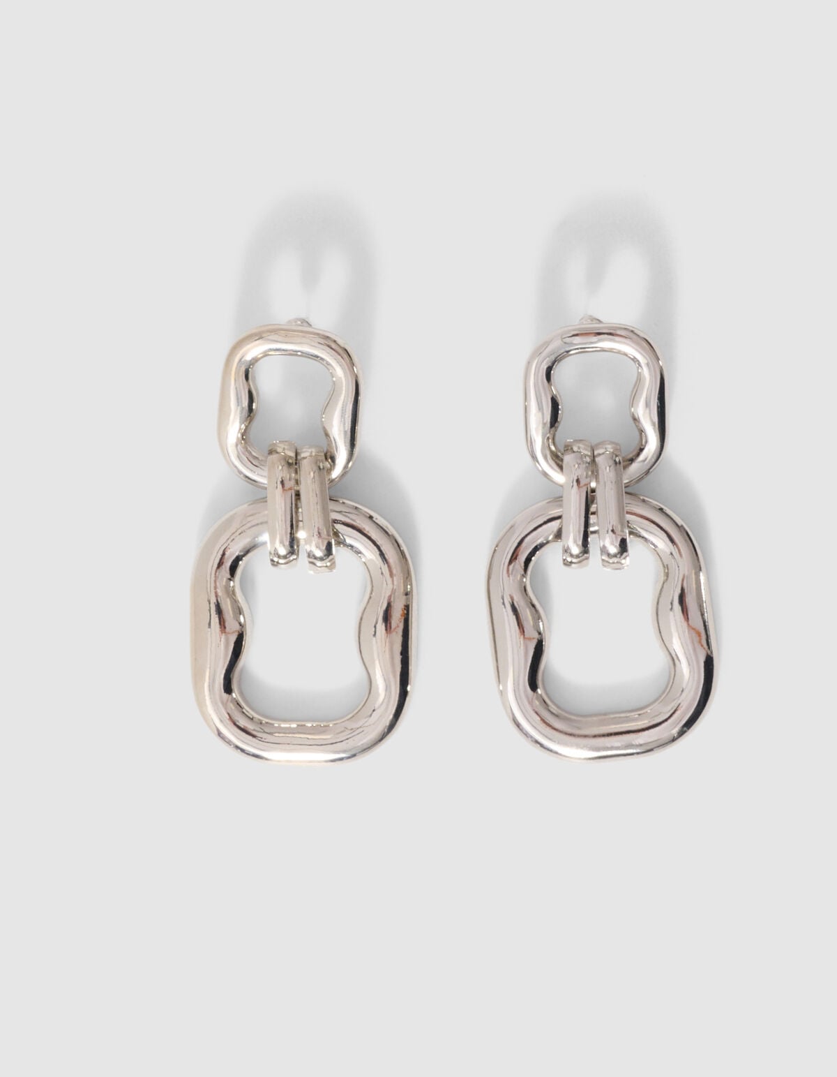 Double Squared Oorbellen Zilver SHOEBY ACCESSOIRES
