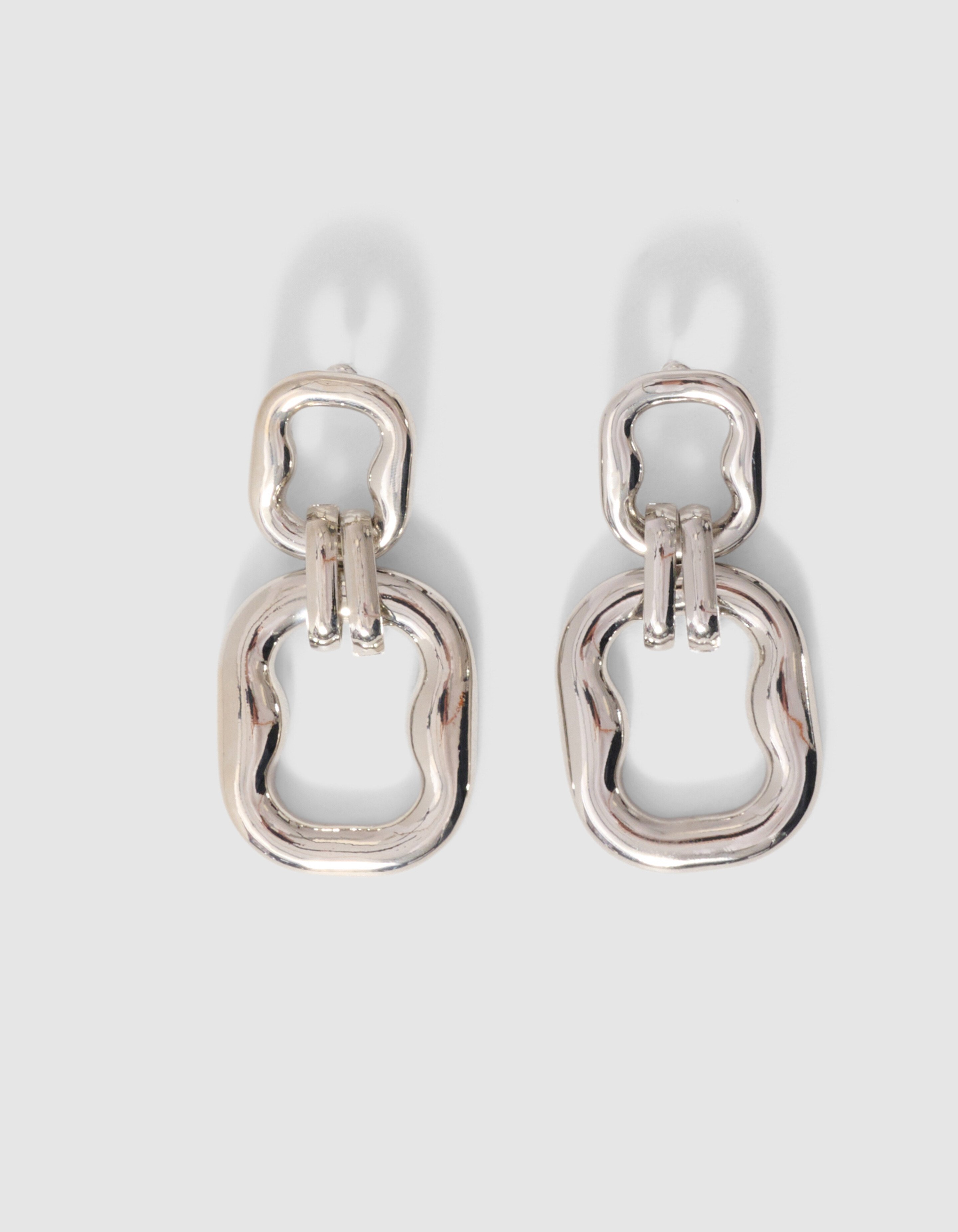 Double Squared Oorbellen Zilver SHOEBY ACCESSOIRES