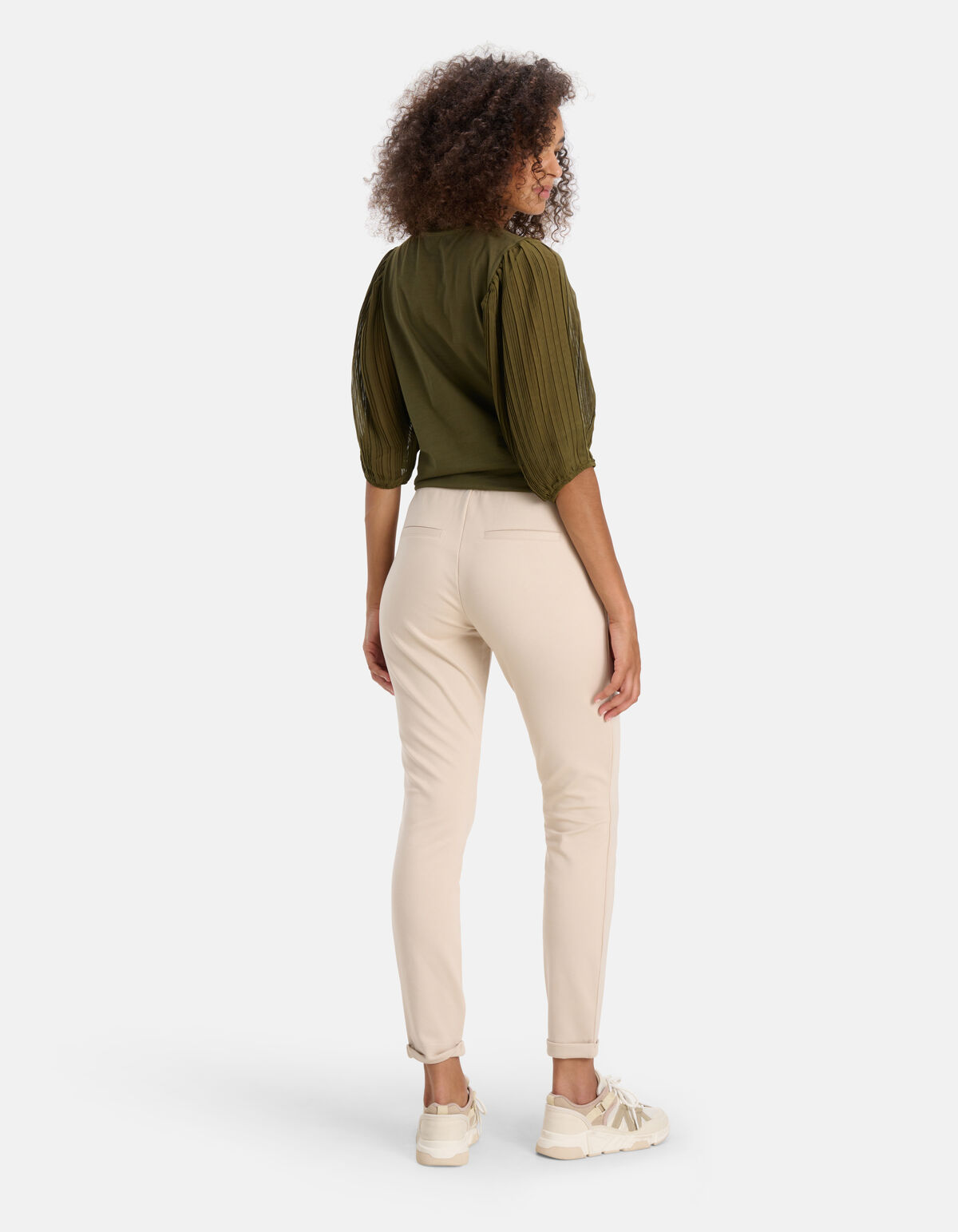 Plisse T-shirt Donkergroen SHOEBY WOMEN