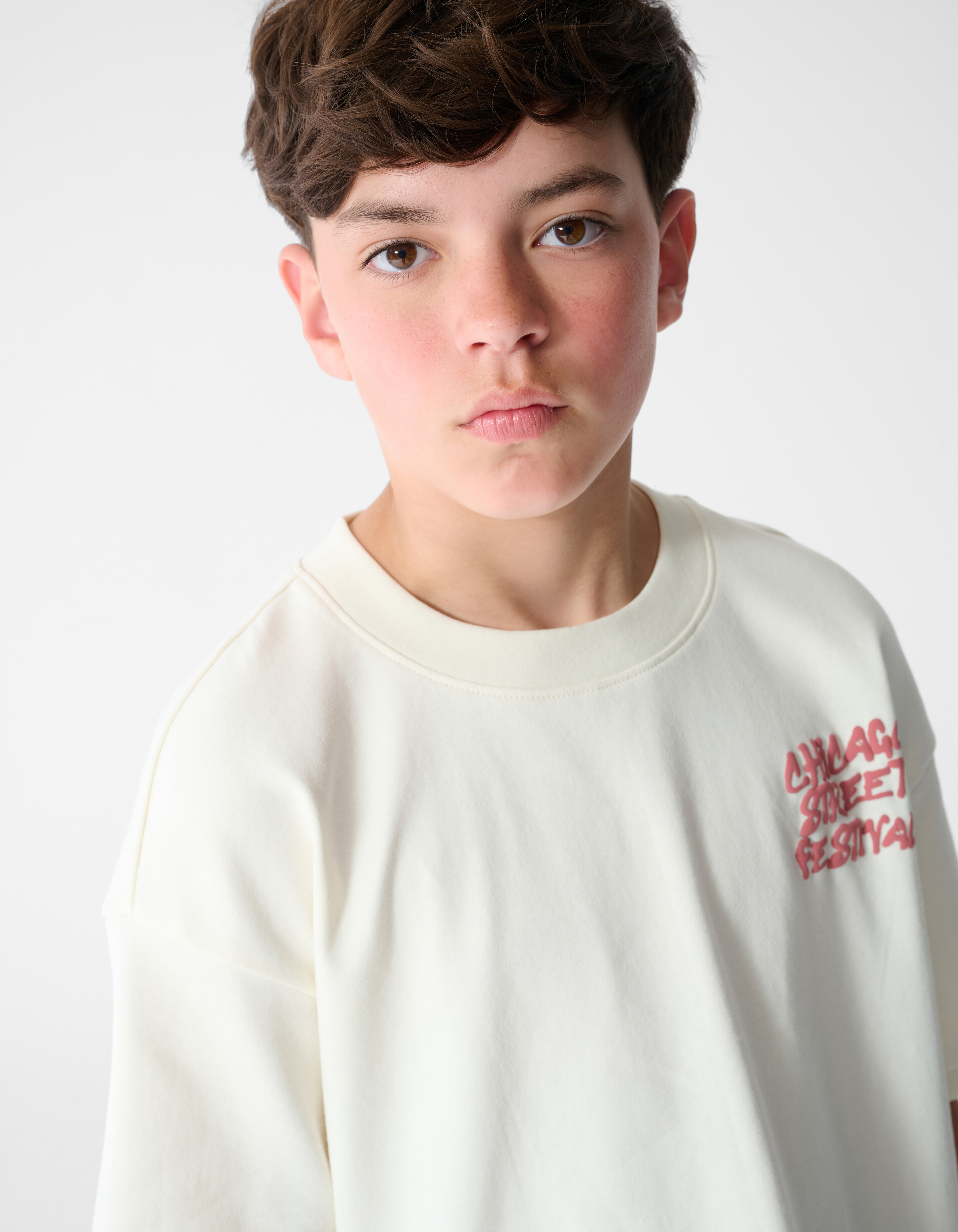 Festival Artwork T-shirt Gebroken Wit SHOEBY BOYS