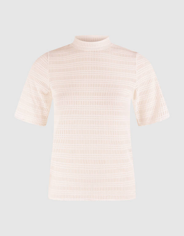Mesh Structuur Top Gebroken Wit SHOEBY WOMEN