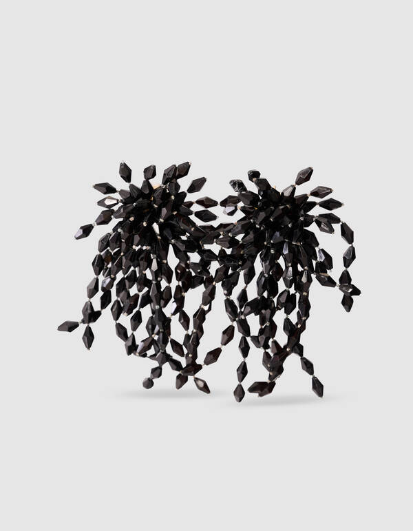 Beaded Waterval Oorbellen Zwart SHOEBY ACCESSOIRES