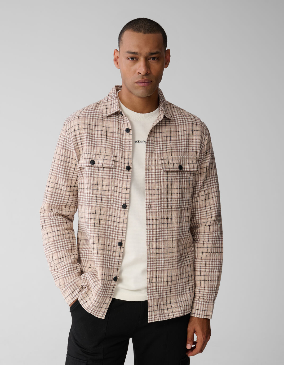 Ruiten Overshirt Zand SHOEBY MEN