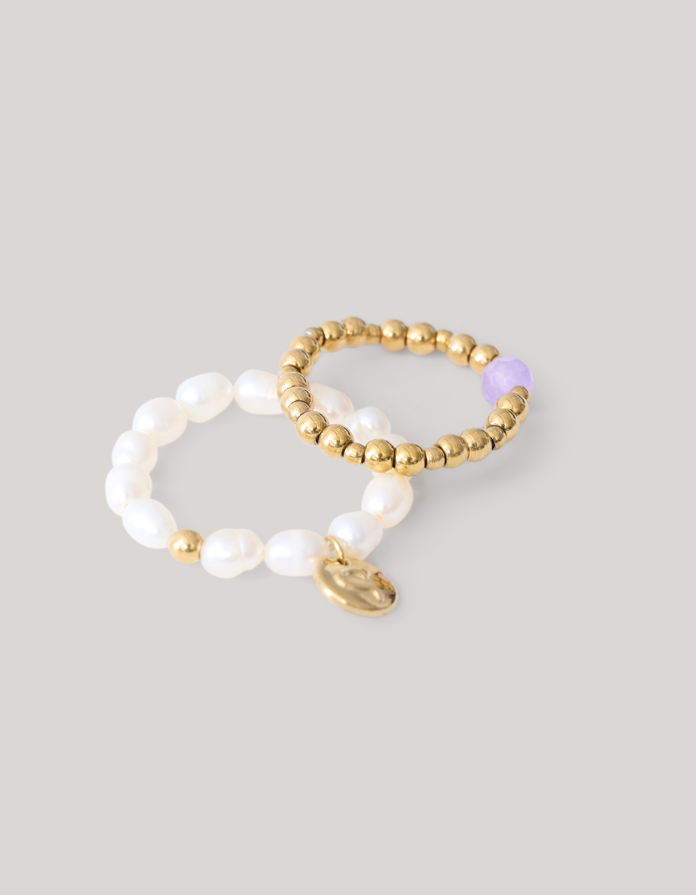 Parel Ringen Set Goud SHOEBY ACCESSOIRES