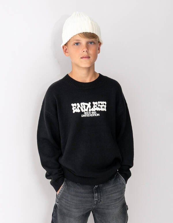 Endless Gebreide Trui Zwart SHOEBY BOYS