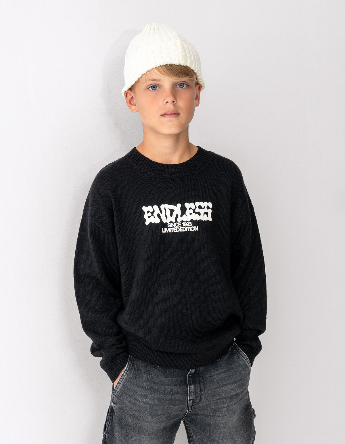 Endless Gebreide Trui Zwart SHOEBY BOYS