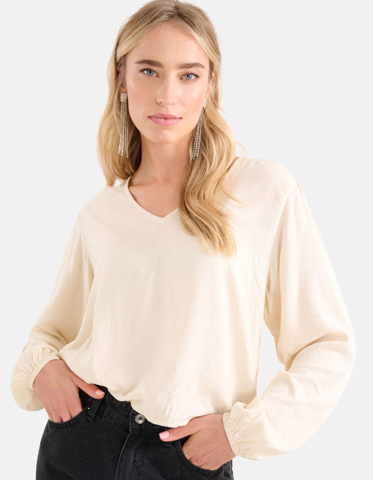 Structuur Top Gebroken Wit SHOEBY WOMEN