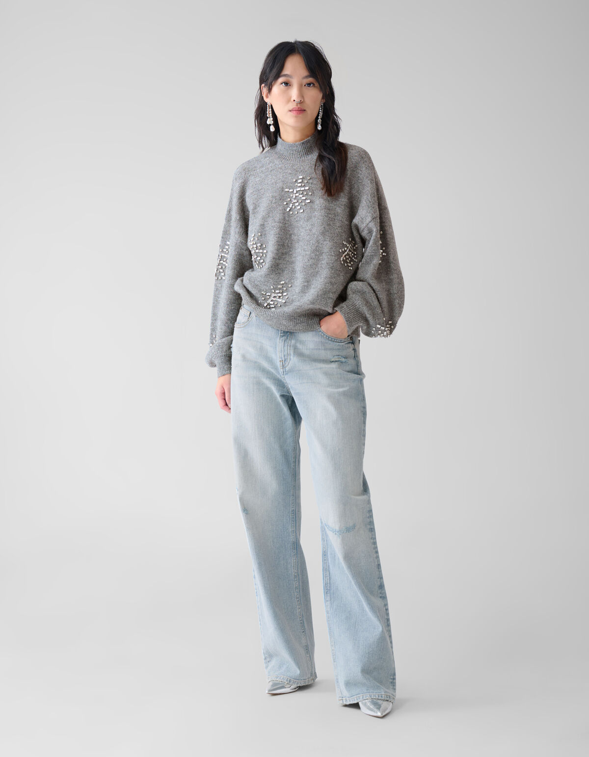 Embellished Trui Grijs By Fred SHOEBY WOMEN