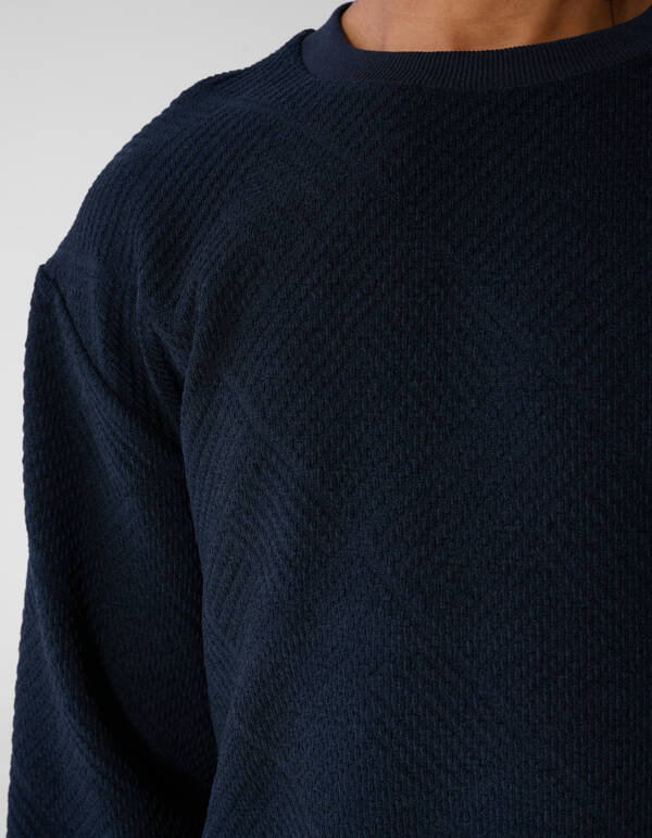 Soft Block Sweater Donkerblauw SHOEBY MEN