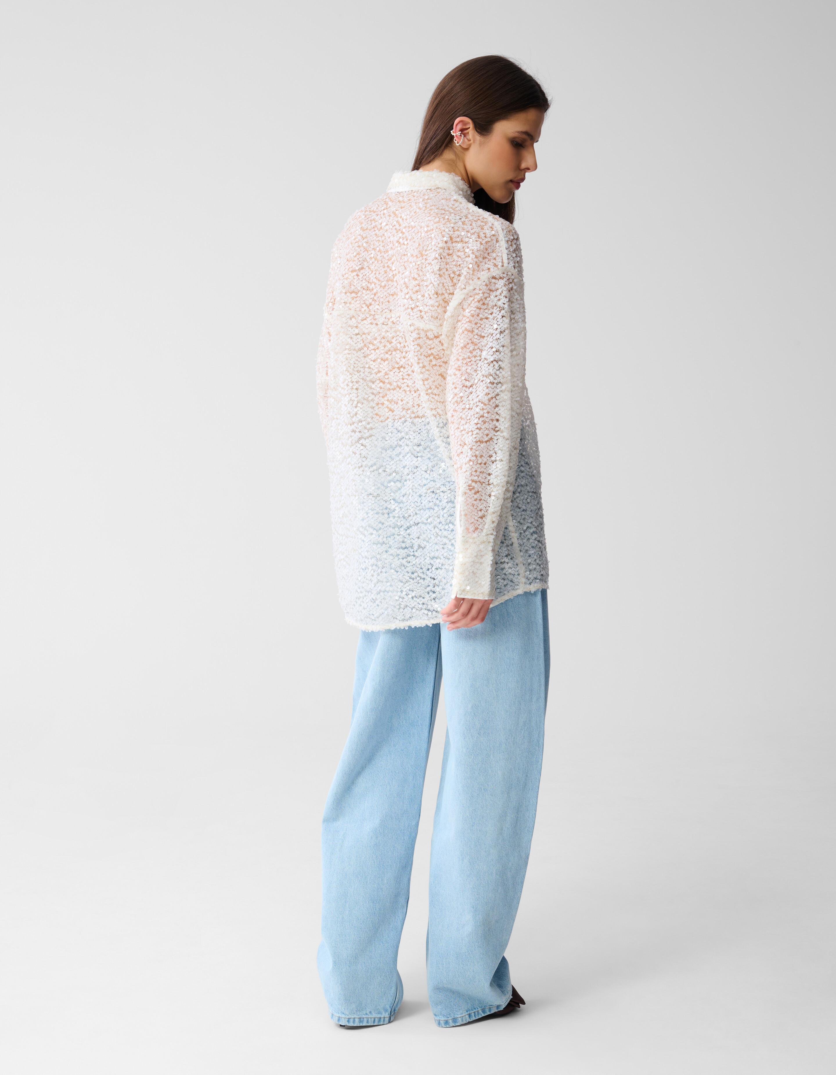 Oversized Sequin Blouse Gebroken Wit By Monica SHOEBY WOMEN