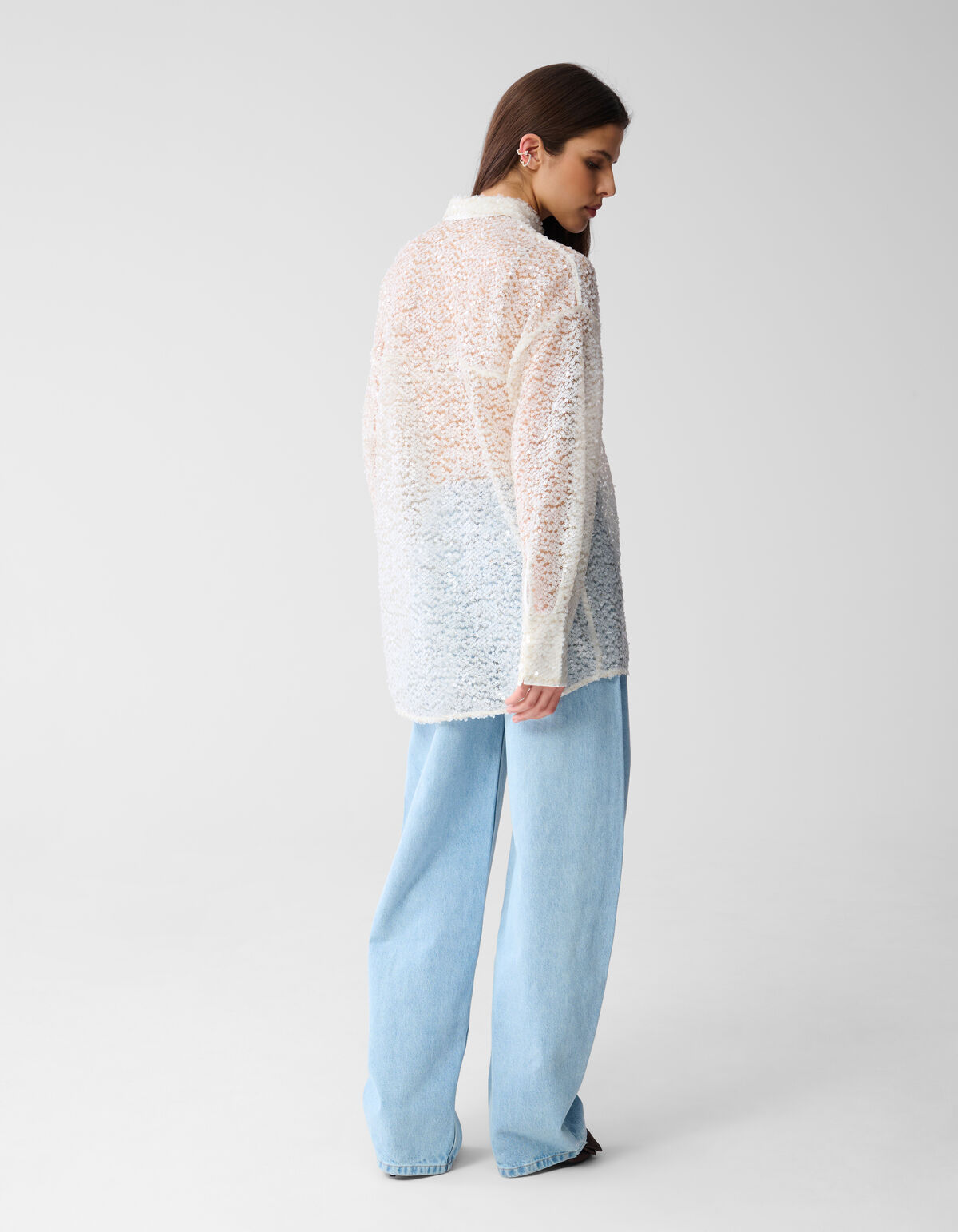 Oversized Sequin Blouse Gebroken Wit By Monica SHOEBY WOMEN