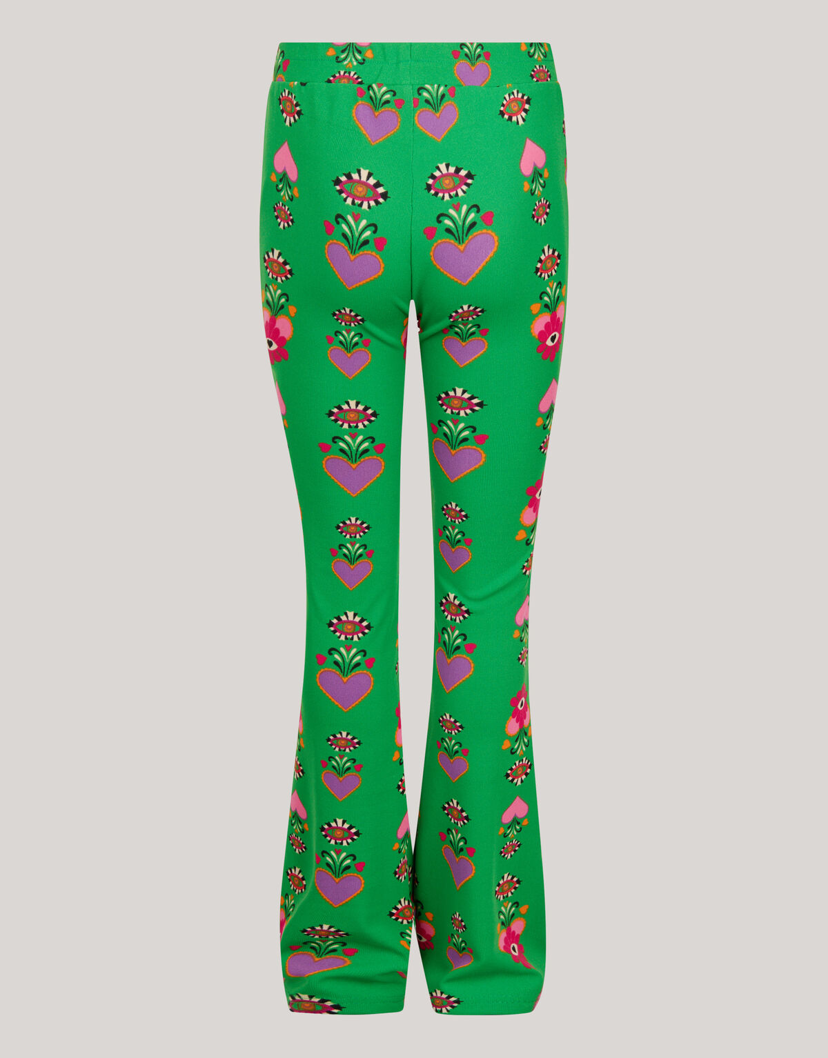 Printed Rib Flared Legging Groen SHOEBY GIRLS