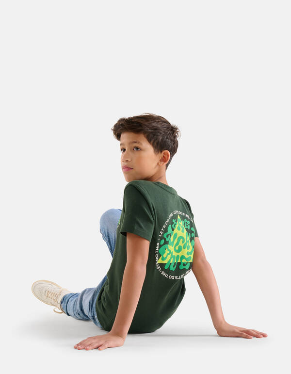 Structuur T-shirt Donkergroen SHOEBY BOYS