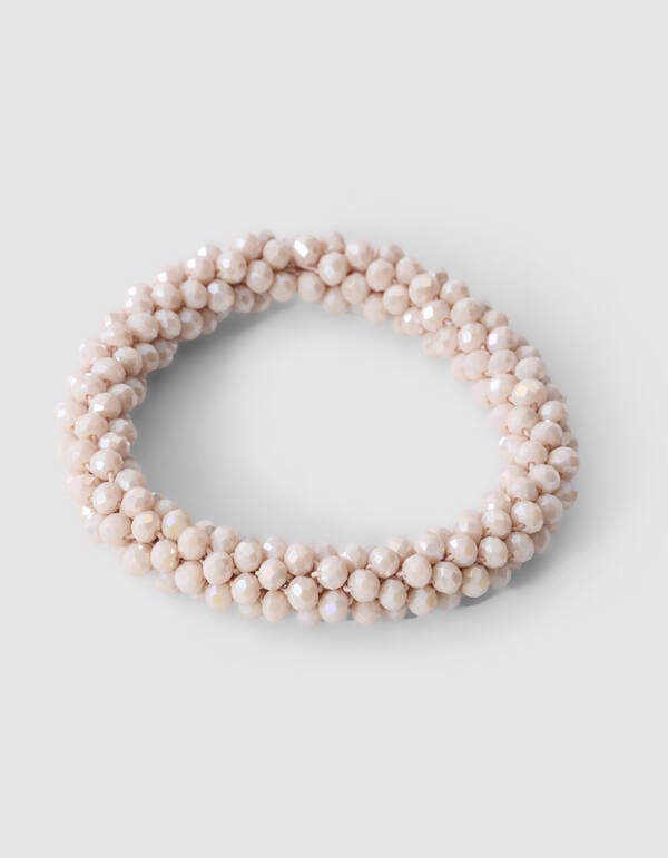 Beaded Haarelastiek Lichtgrijs SHOEBY ACCESSOIRES