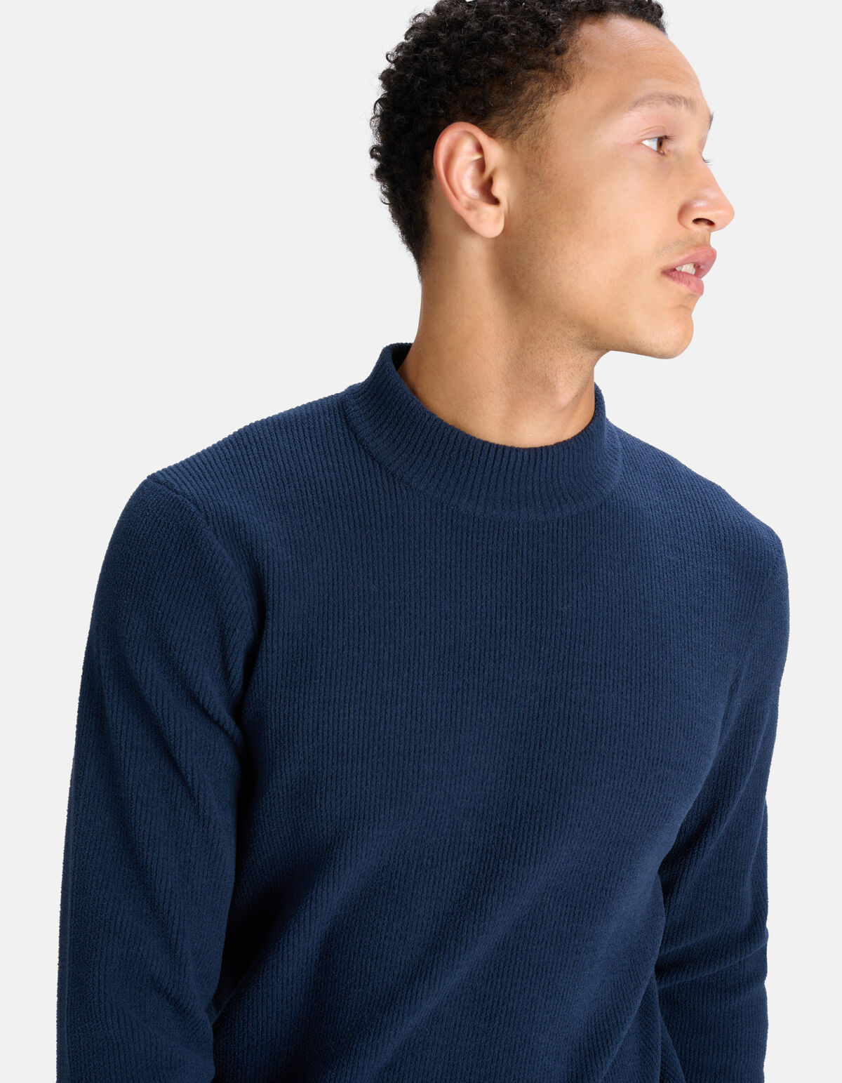 Chenille Trui Donkerblauw SHOEBY MEN