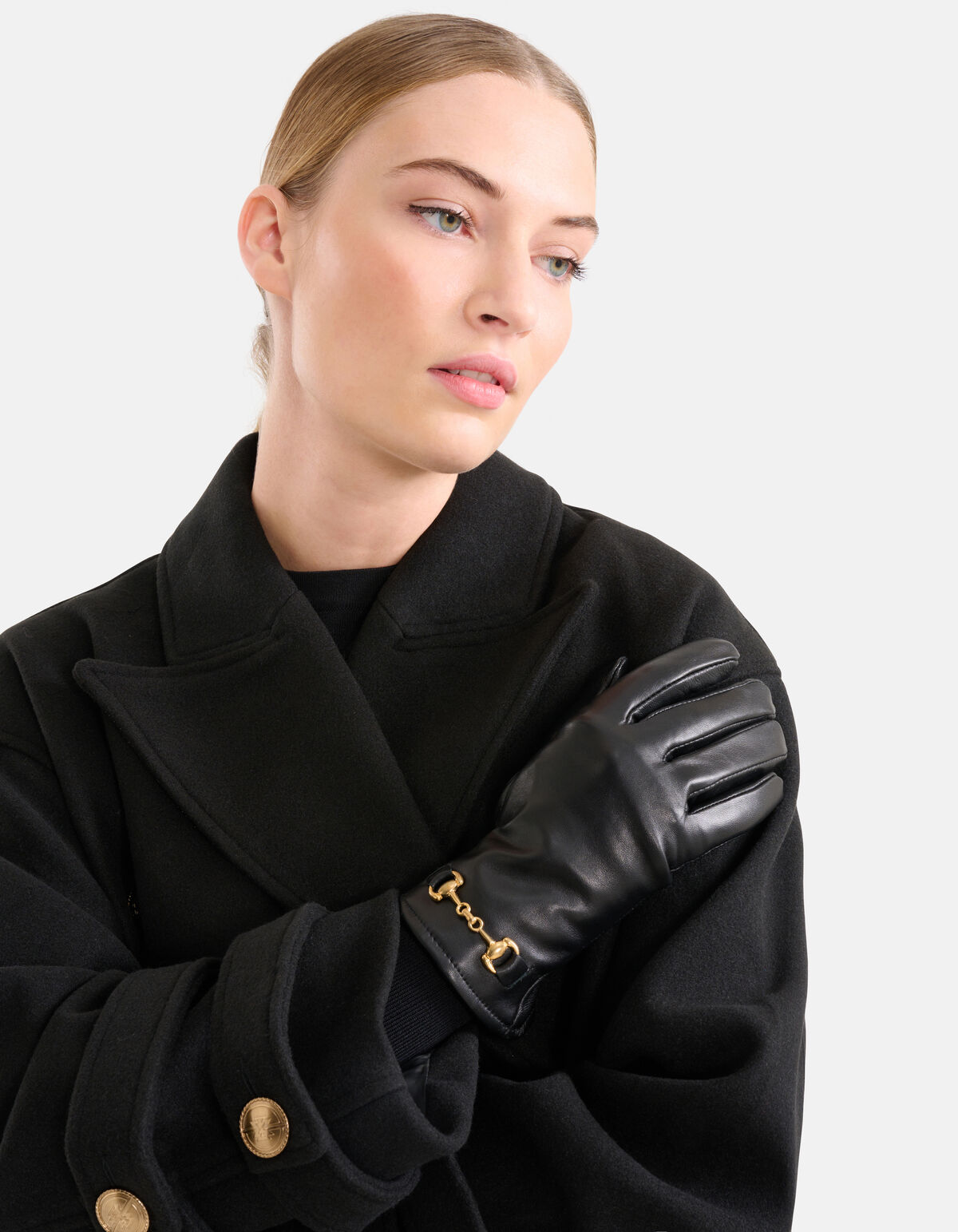 Leren Chain Handschoenen Zwart SHOEBY ACCESSOIRES