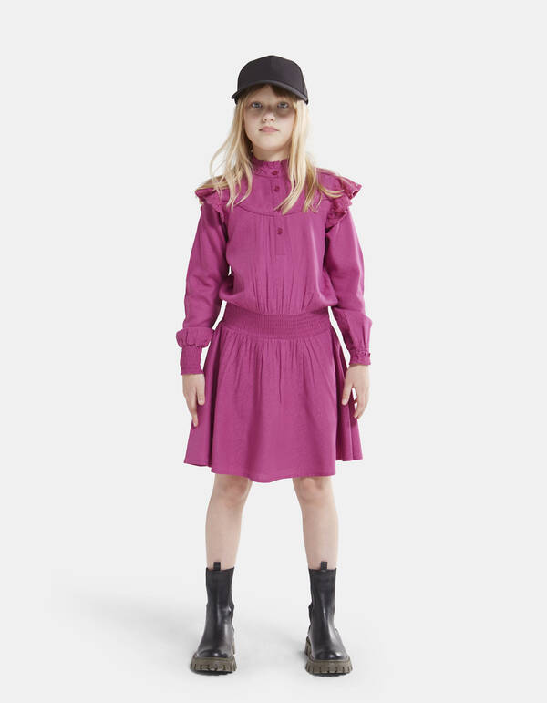 Kanten Ruffle Jurk Roze SHOEBY GIRLS