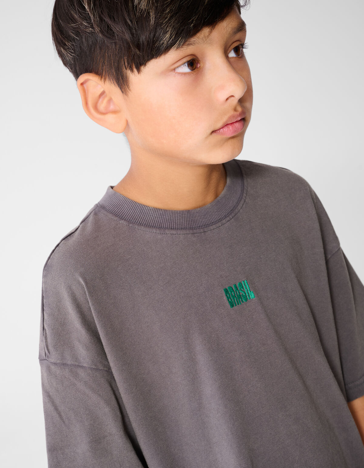 Brasil Artwork T-shirt Donkergrijs SHOEBY BOYS