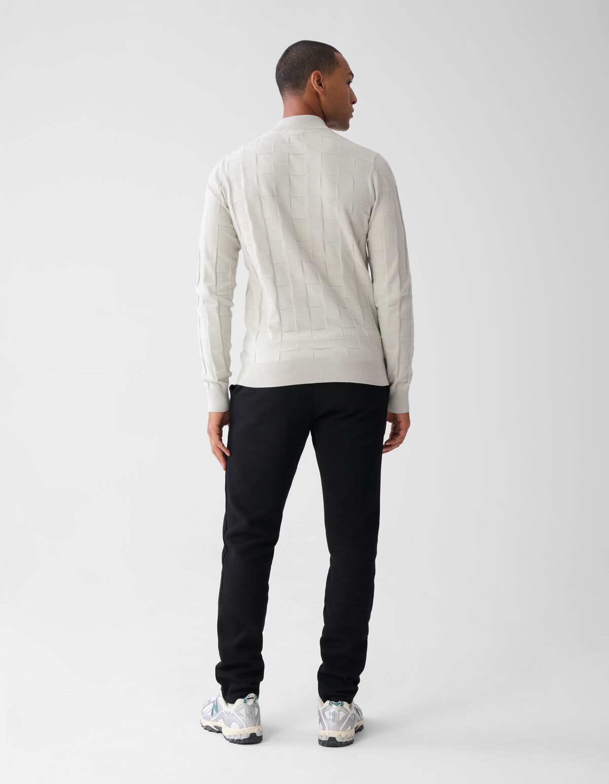 Pied De Poule Trui Lichtgrijs SHOEBY MEN