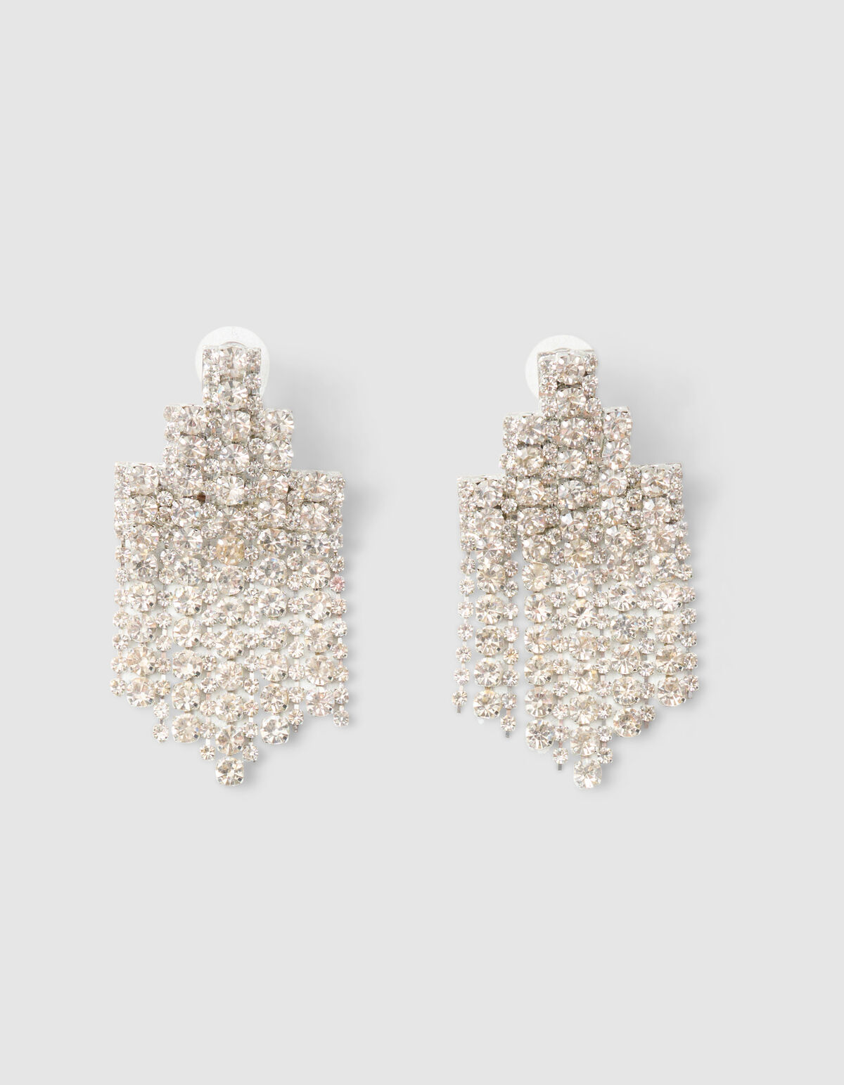 Big Strass Oorbellen Zilver SHOEBY ACCESSOIRES