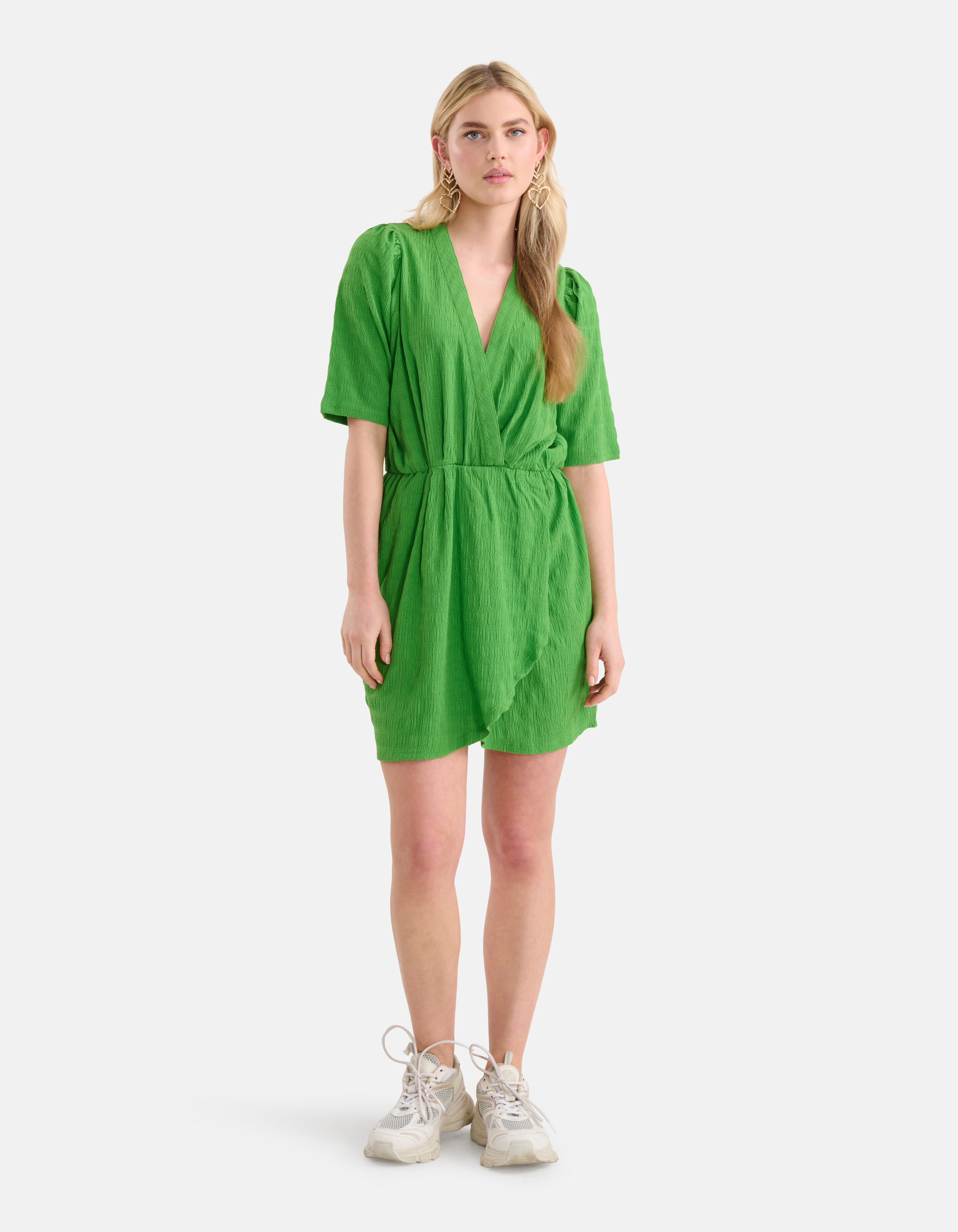 Crinkle Jurk Groen SHOEBY WOMEN
