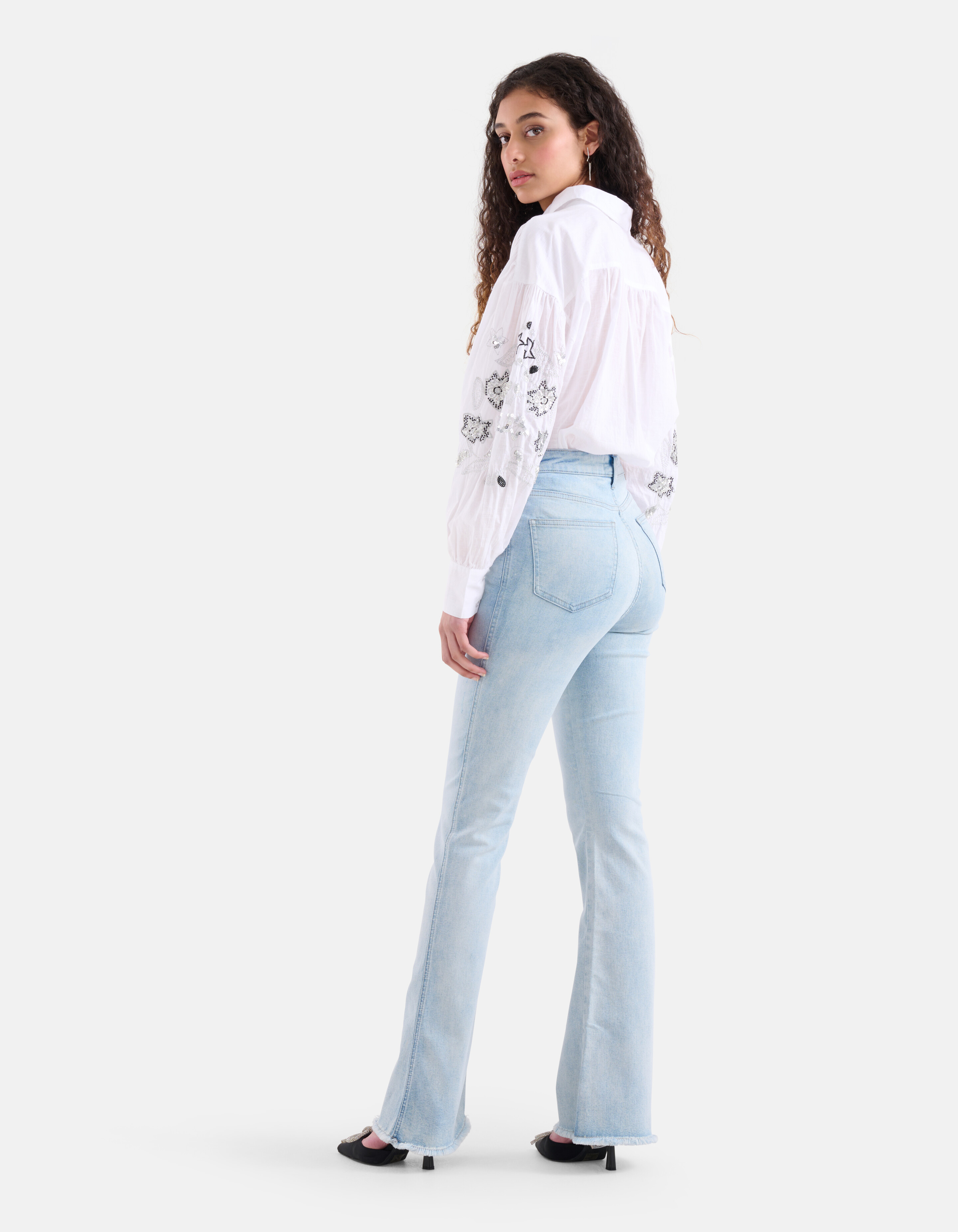 Flared Denim Jeans Bleached L34 SHOEBY WOMEN