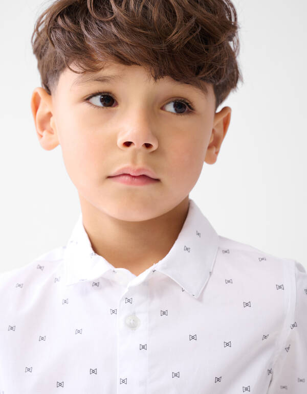 Printed Overhemd Wit SHOEBY BOYS