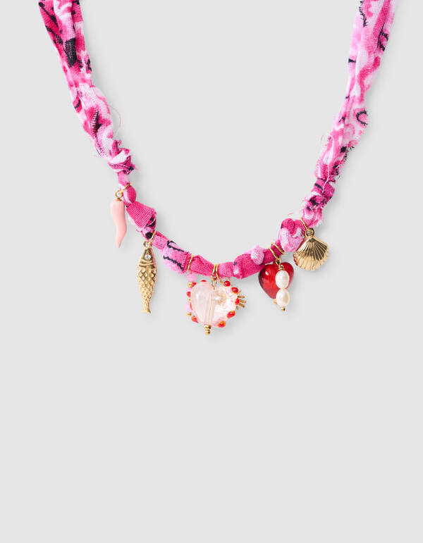Bandana Charm Ketting Roze SHOEBY ACCESSOIRES