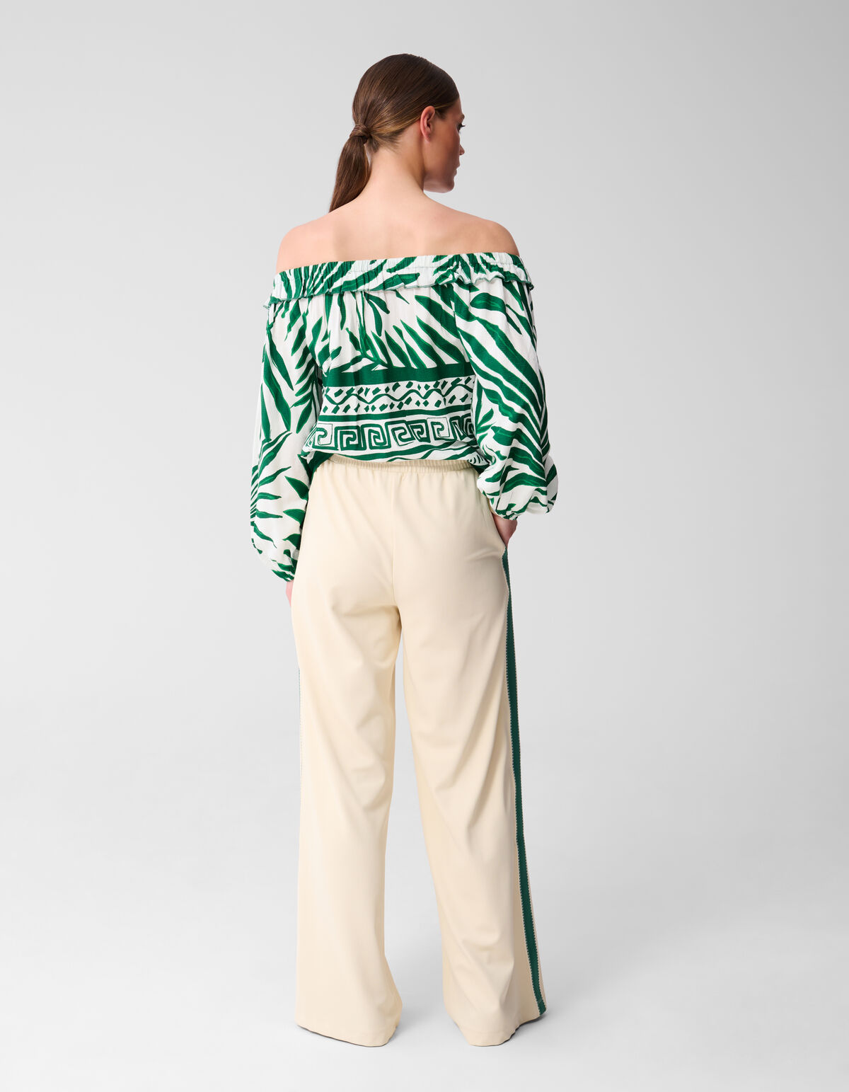 Tape Wide Leg Broek Gebroken Wit SHOEBY WOMEN