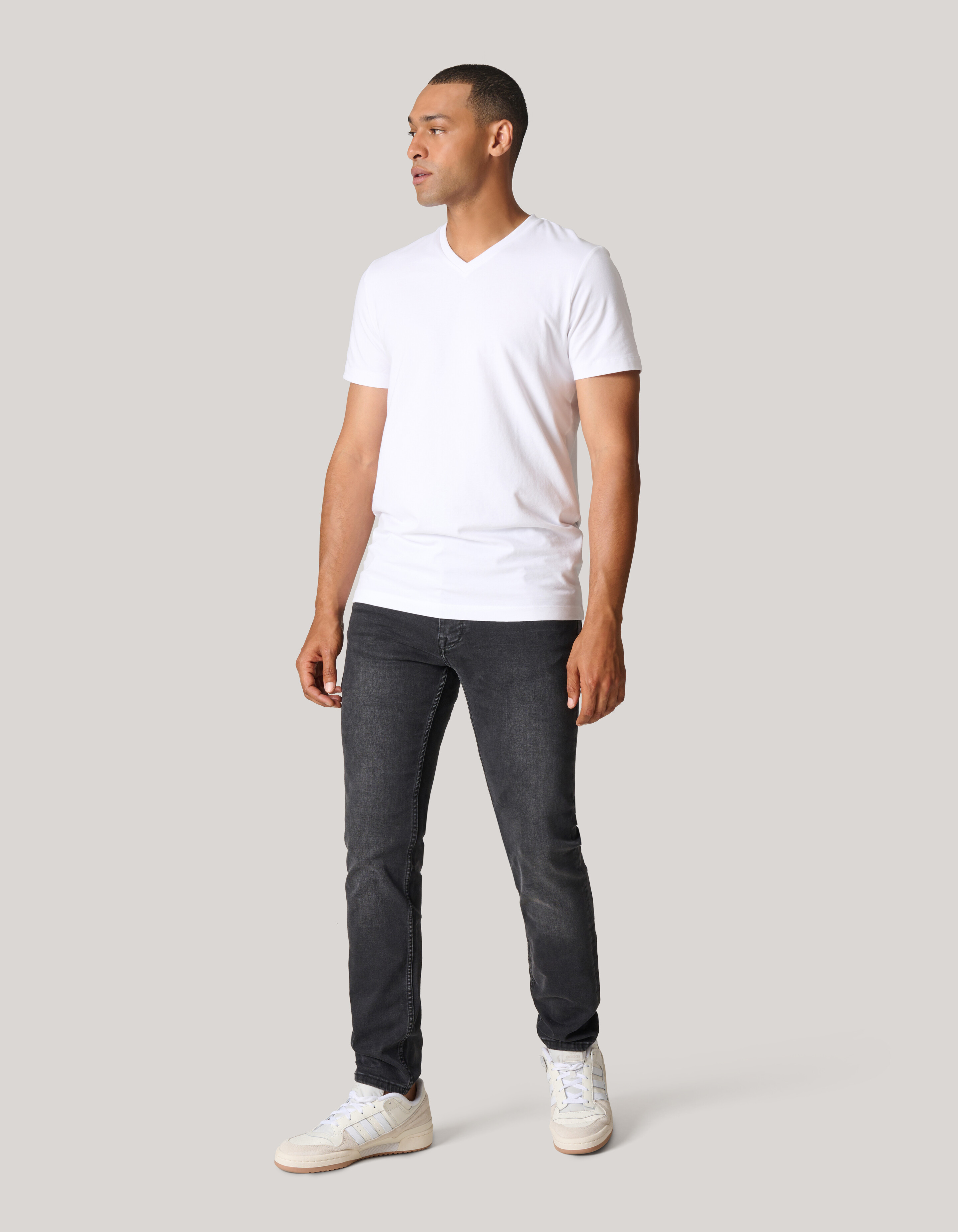 Skinny Fit Jeans Zwart Washed L30 SHOEBY MEN