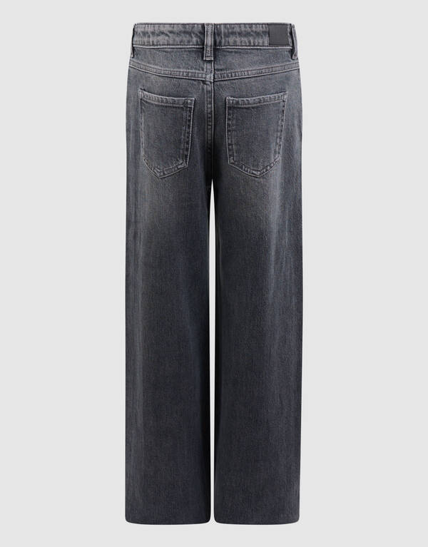 Stud Wide Leg Fit Jeans Donkergrijs SHOEBY GIRLS