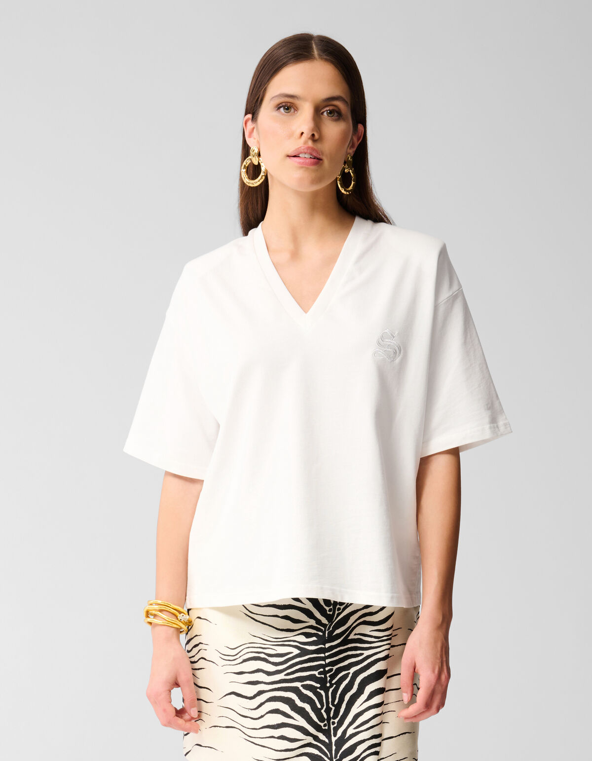 Oversized Logo T-shirt Wit SHOEBY WOMEN