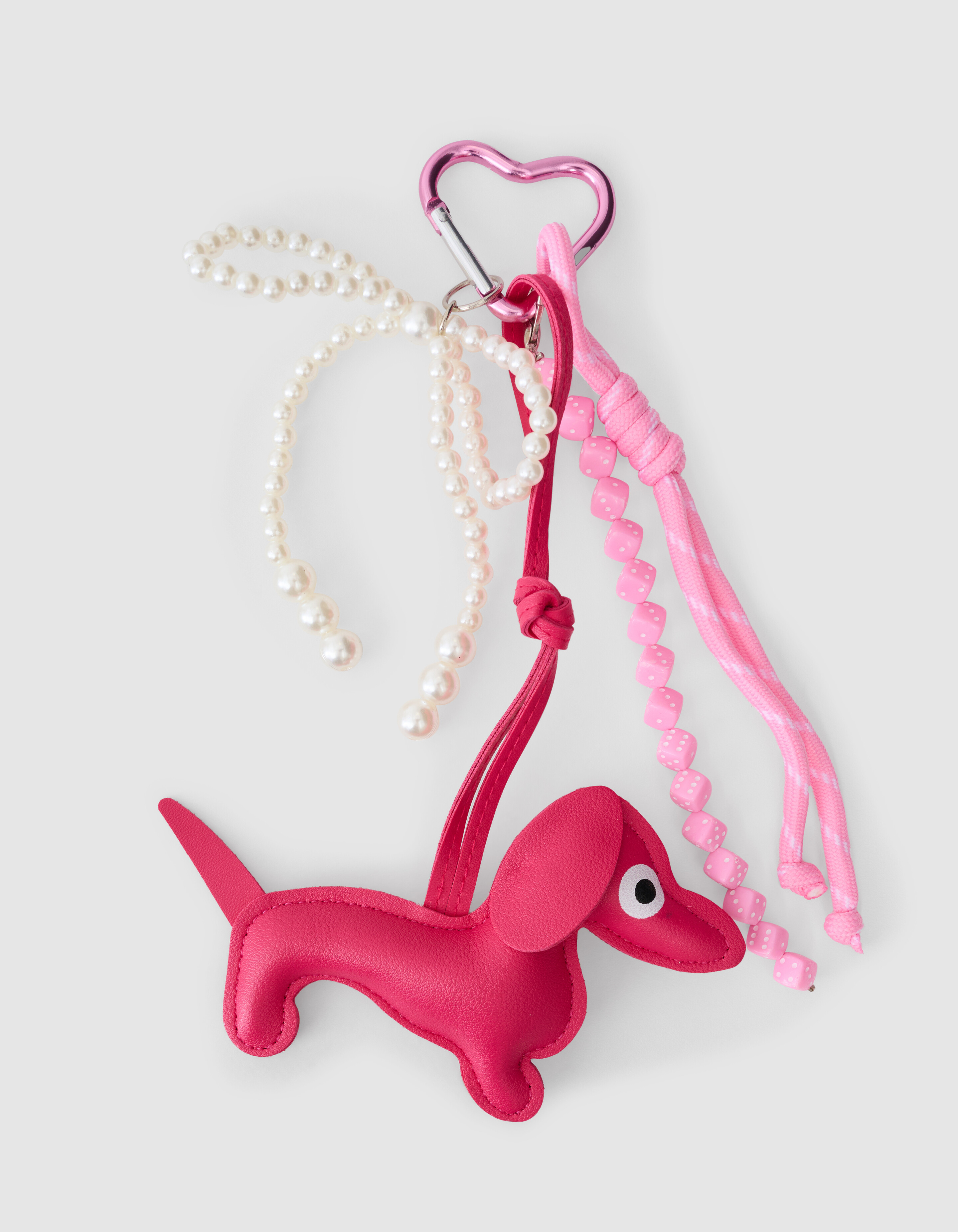 Fun Hond Sleutelhanger Donkerroze SHOEBY ACCESSOIRES