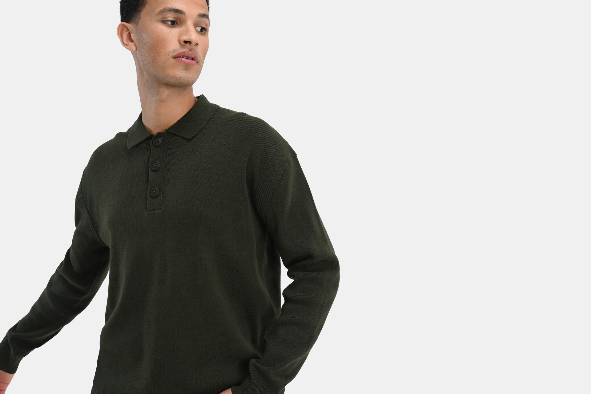 Gebreide Polo Donkergroen SHOEBY MEN