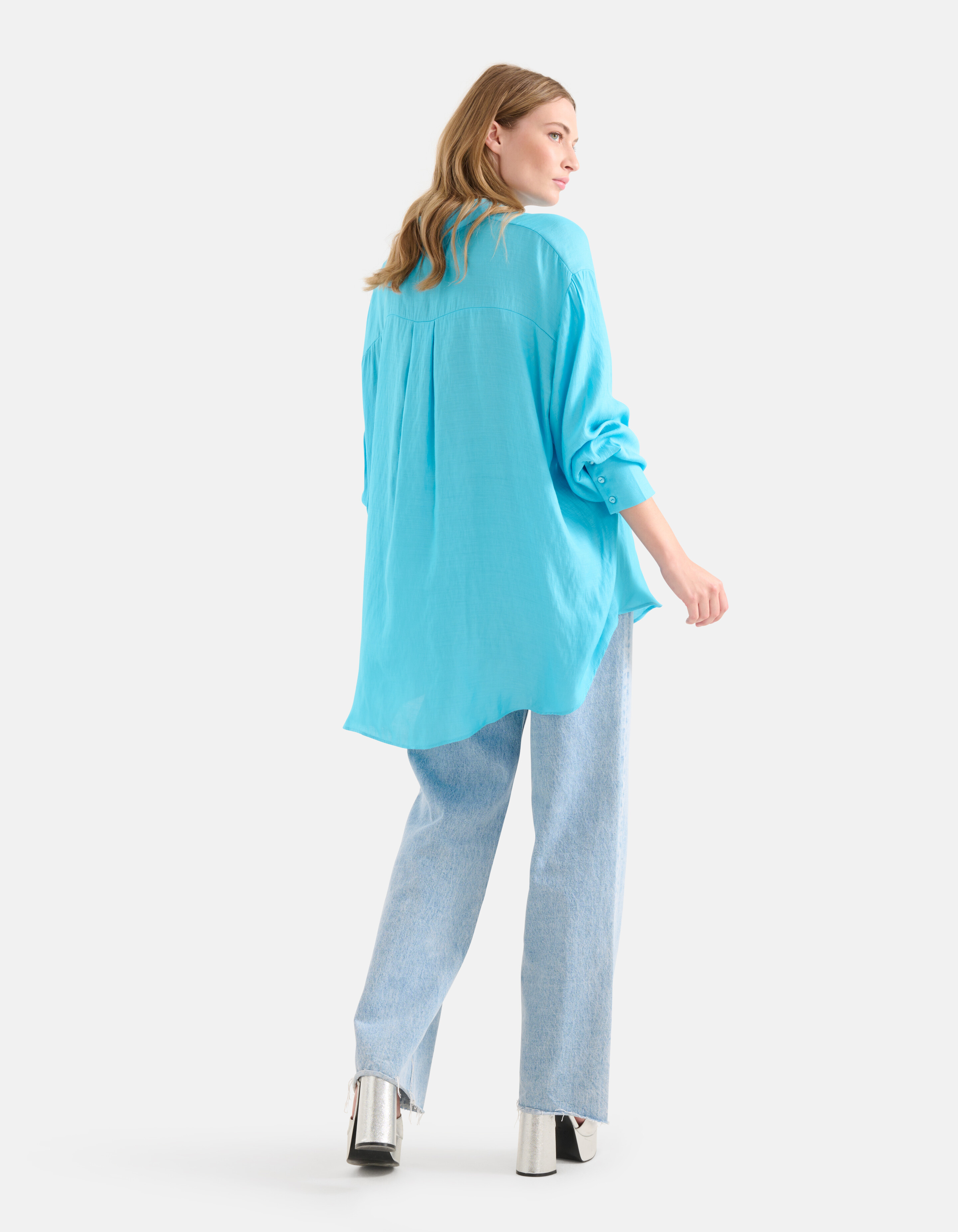 Washed Blouse Jurk Blauw SHOEBY WOMEN