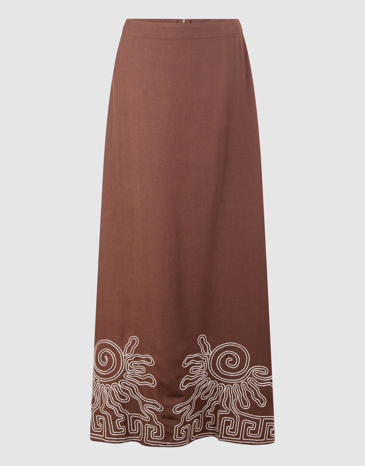 Embroidery Maxi Rok Bruin SHOEBY WOMEN