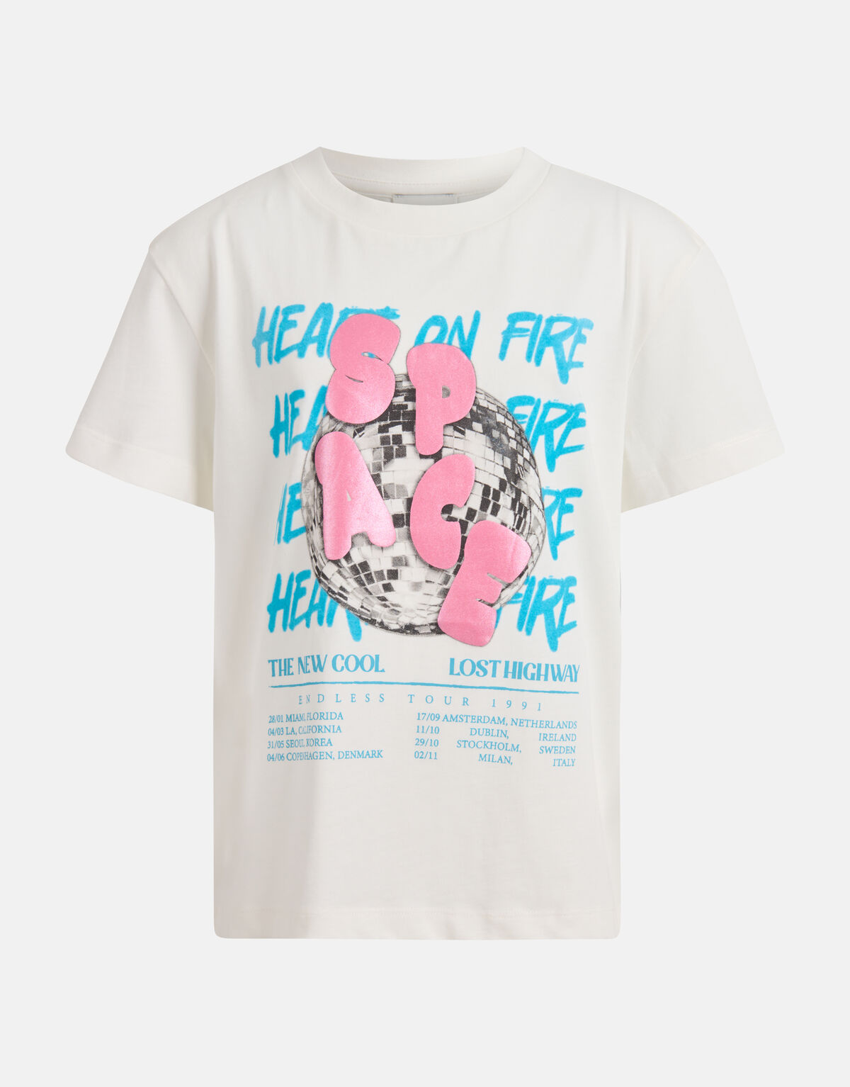 Metallic Artwork T-shirt Wit SHOEBY GIRLS