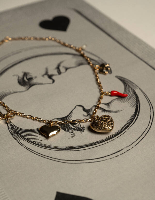 Heart Charm Ketting Goud SHOEBY ACCESSOIRES