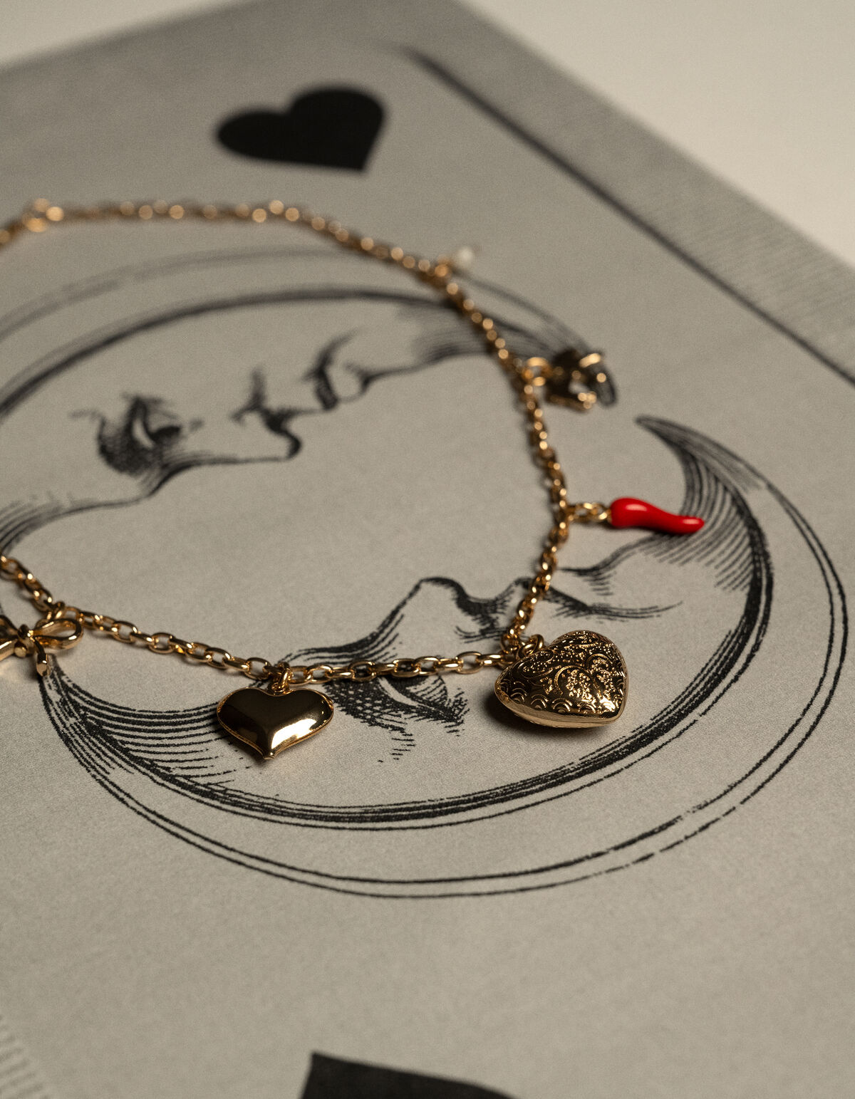 Heart Charm Ketting Goud SHOEBY ACCESSOIRES