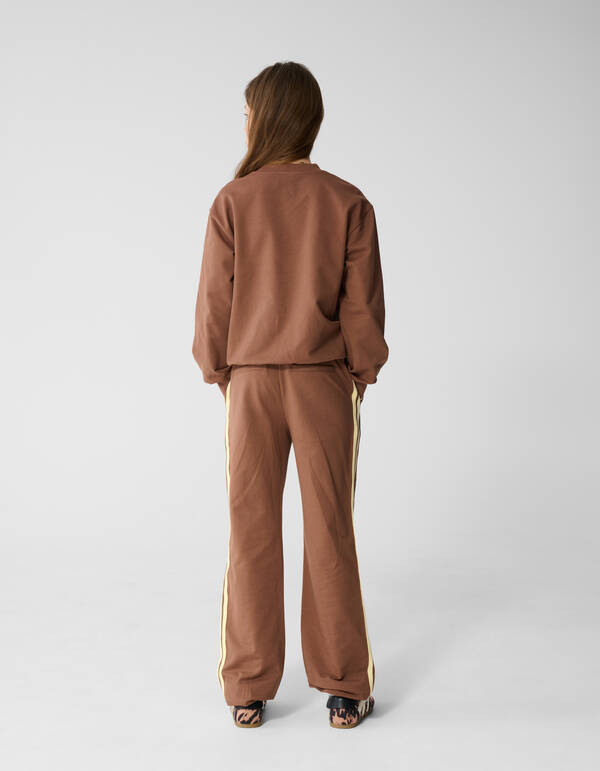 Sporty Wide Leg Fit Broek Bruin SHOEBY GIRLS