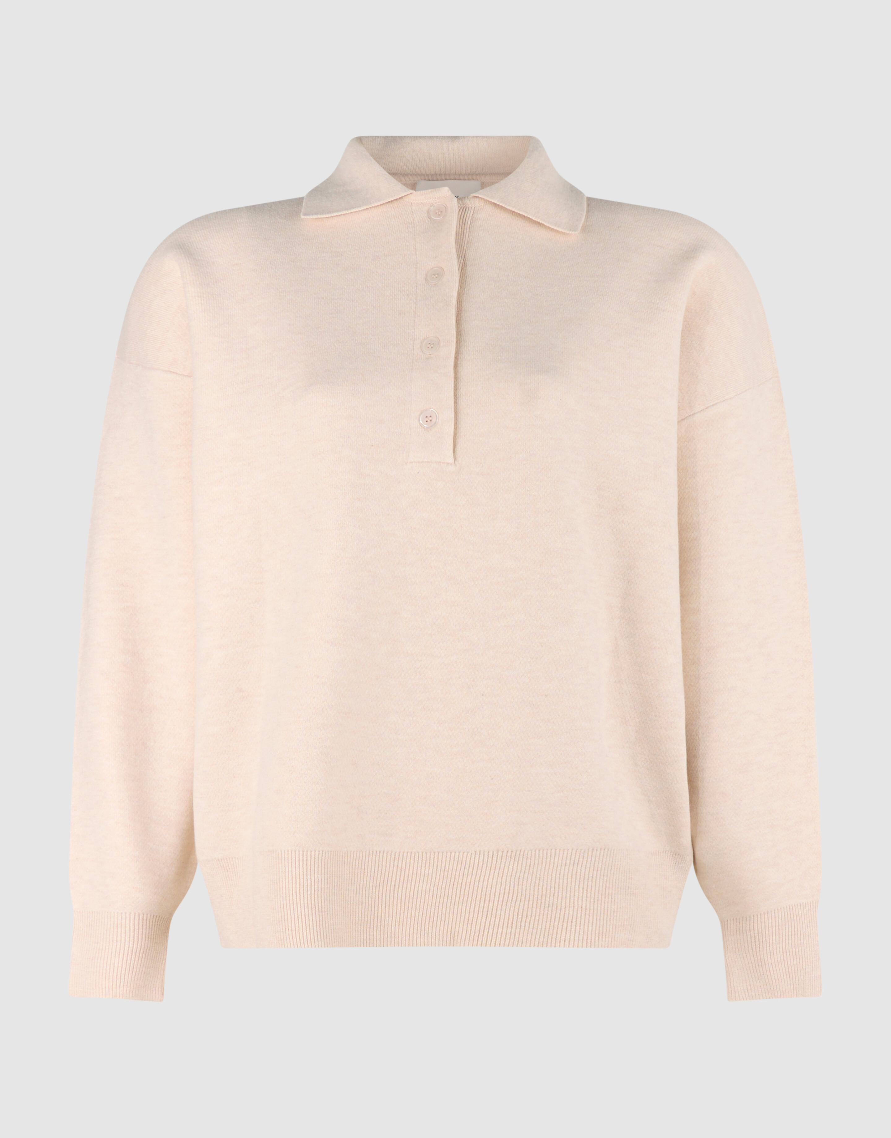 Oversized Polo Gebreide Trui Ecru SHOEBY WOMEN