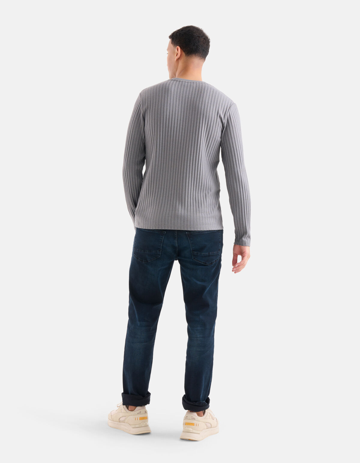 Rib T-shirt Grijs SHOEBY MEN
