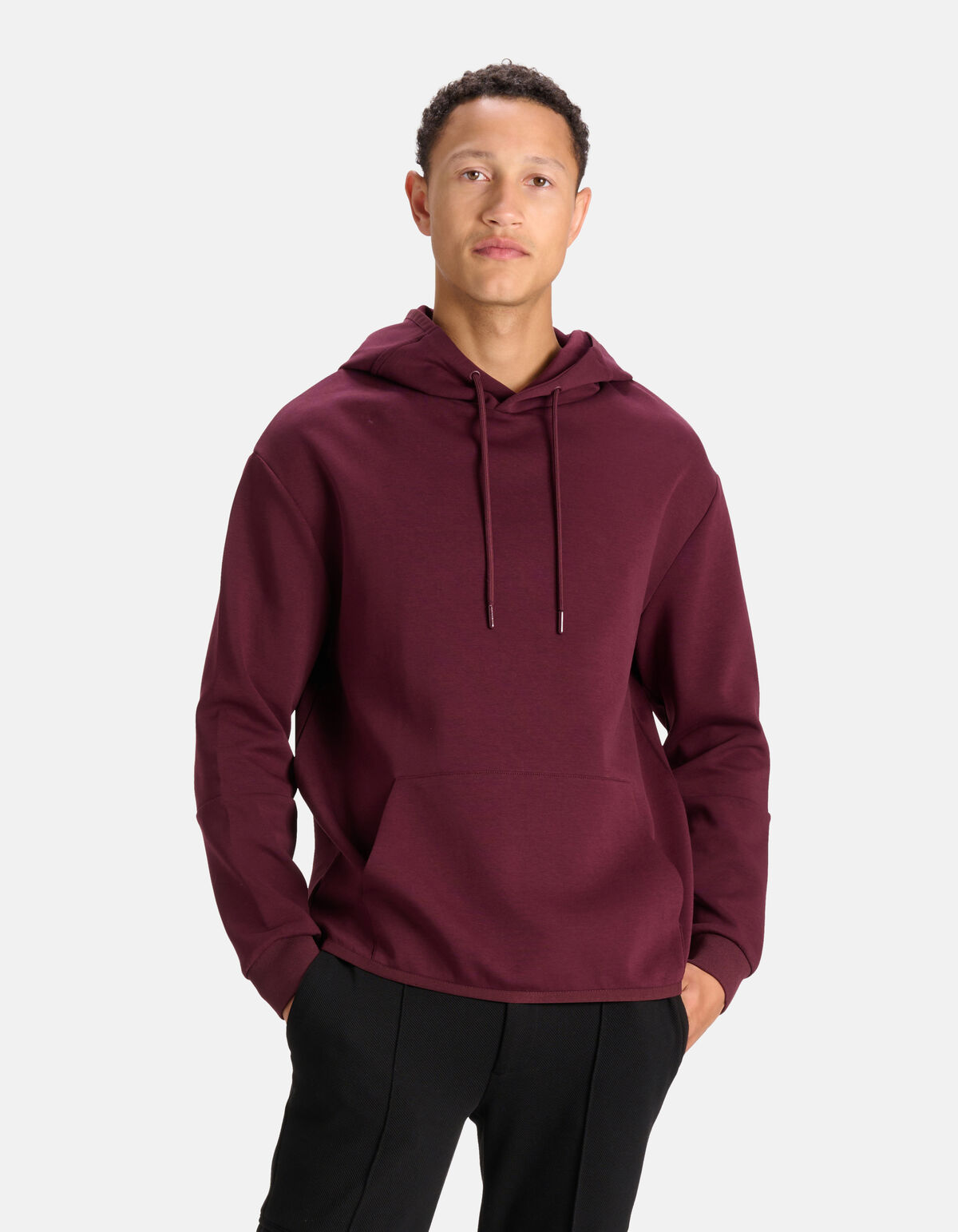 Relaxed Fit Hoodie Donkerrood SHOEBY MEN