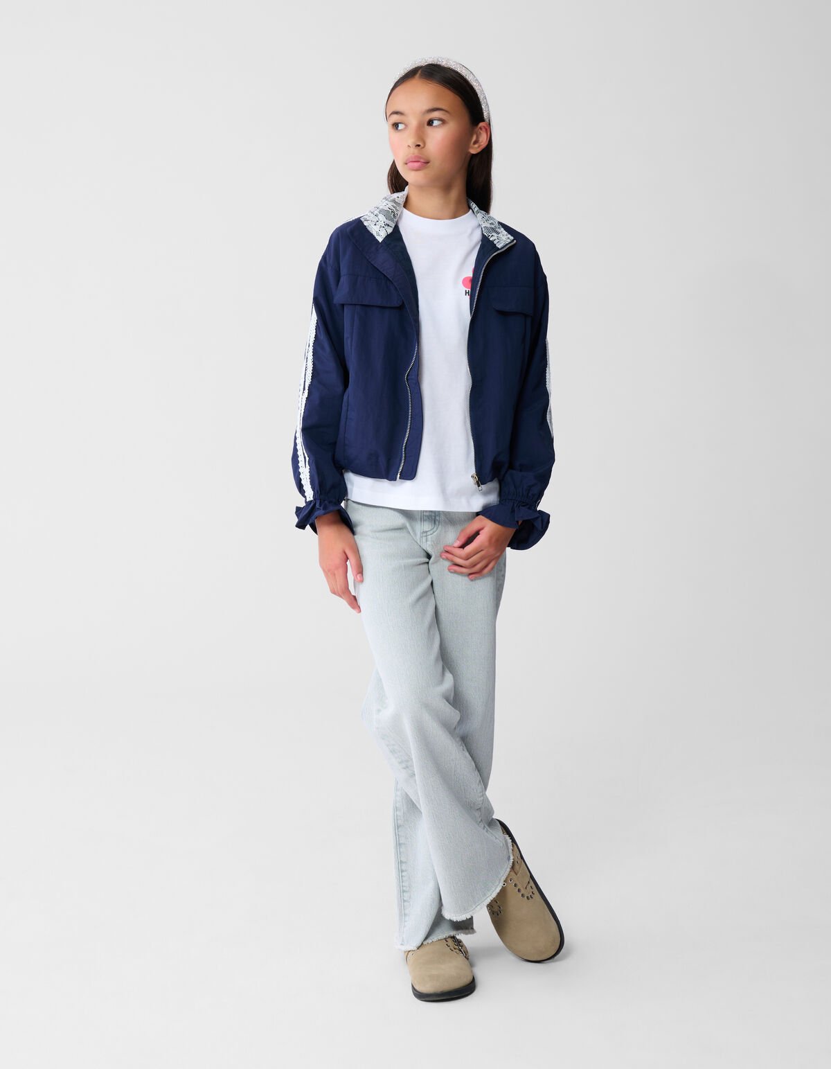 Kanten Bomber Jack Donkerblauw SHOEBY GIRLS