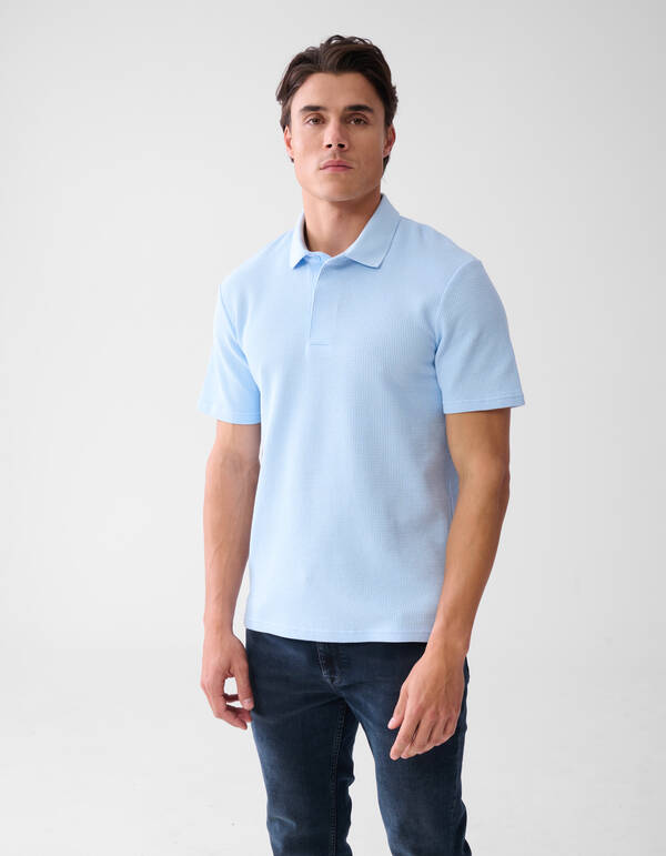 Structuur Polo Lichtblauw SHOEBY MEN