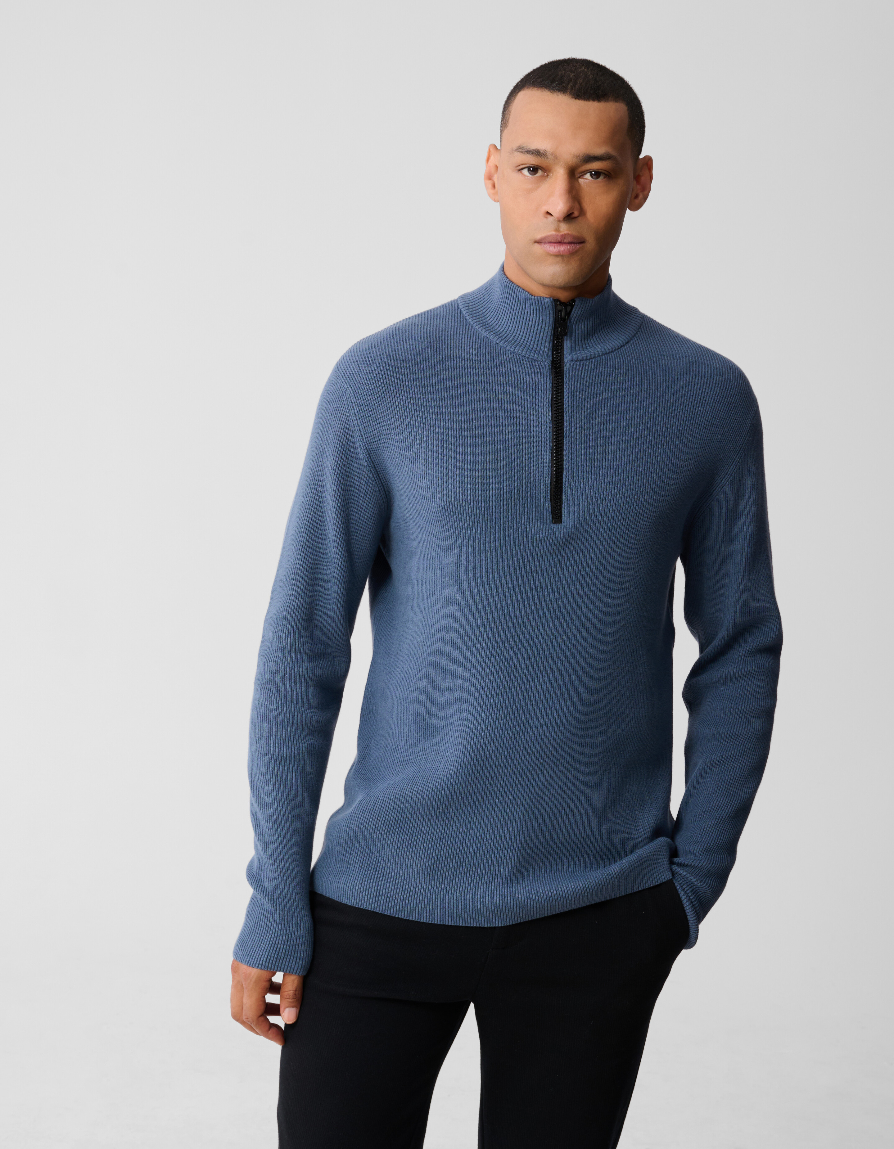 Half Zip Knit Trui Blauw SHOEBY MEN